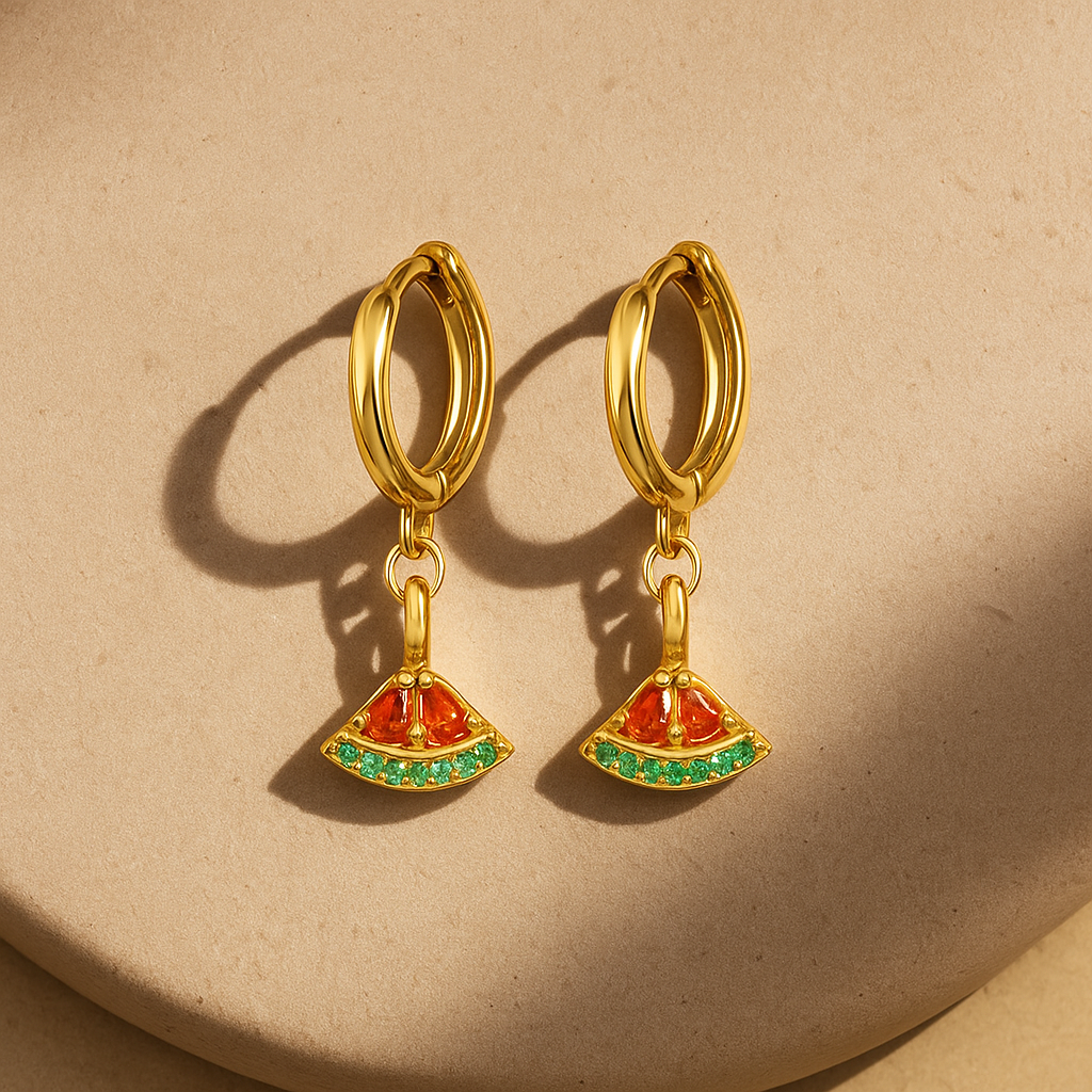 Belalore Watermelon Hoop Earrings