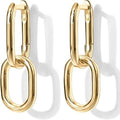 Link Drop Hoop Earrings | Gold