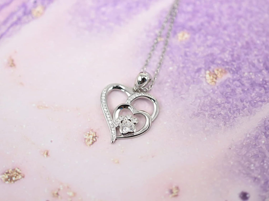 Inolt™ | Paw & Heart Necklace in Silver