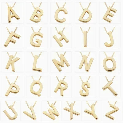 Love letter initial necklace | Gold