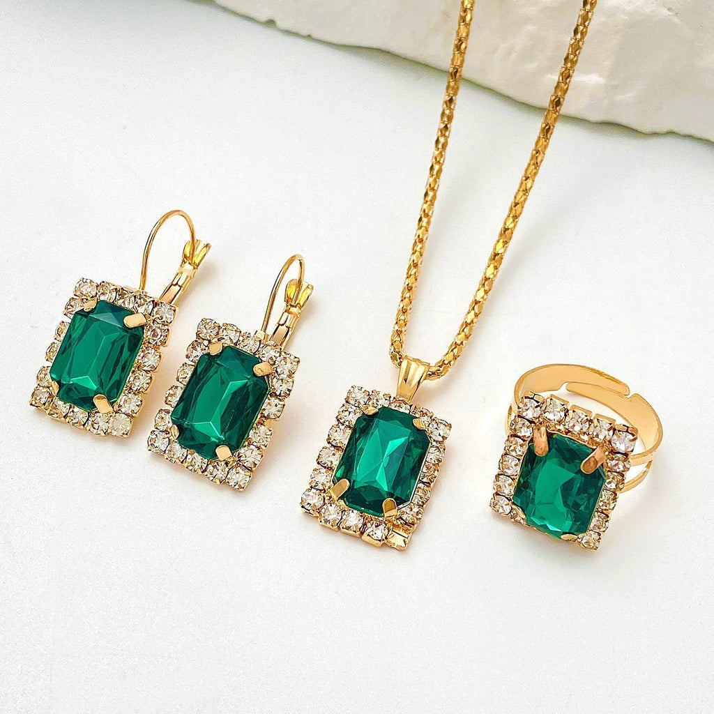 Sylvara Greenveil Jewelry Set | White Gold