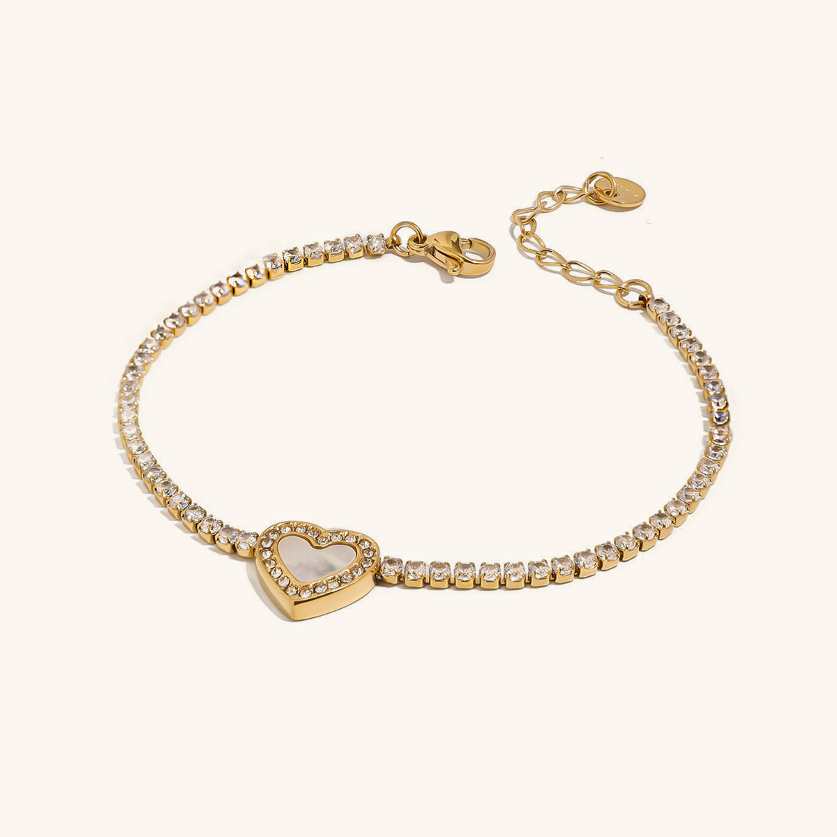 Cameron Diamond Herz-Tennisarmband